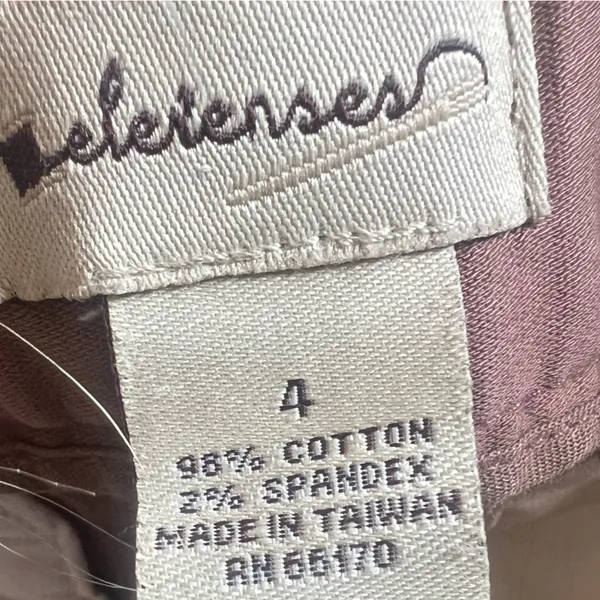 Anthropologie Elevenses tan cropped pant with belt nwot - Image 3