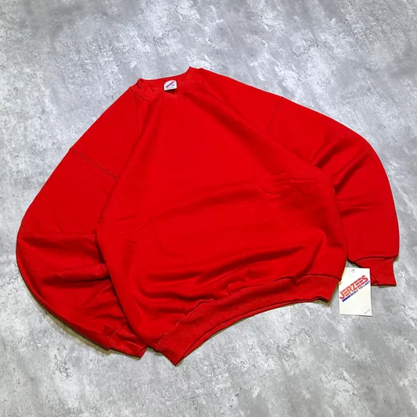 Vintage 1990s Deadstock Everyday Blank Red Jerzees Crewneck Sweatshirt - Image 2