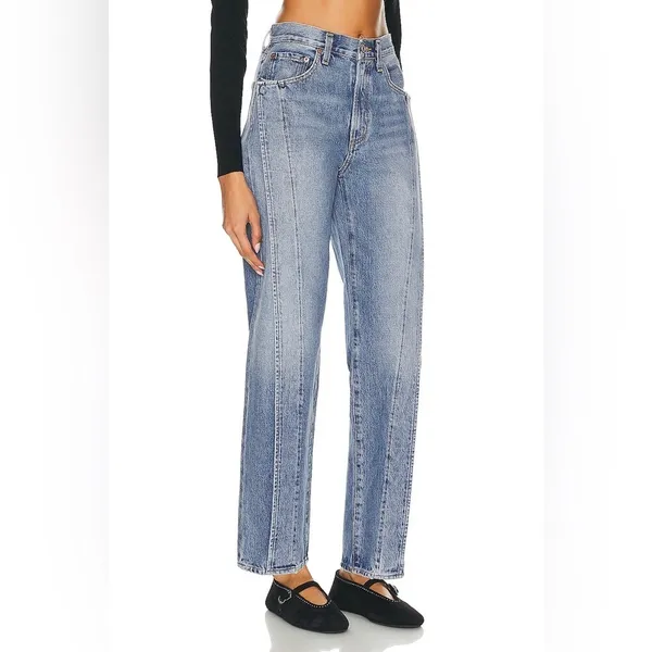 Agolde Fold Wide Leg Jeans in Navigate Size 25 Denim - Image 2
