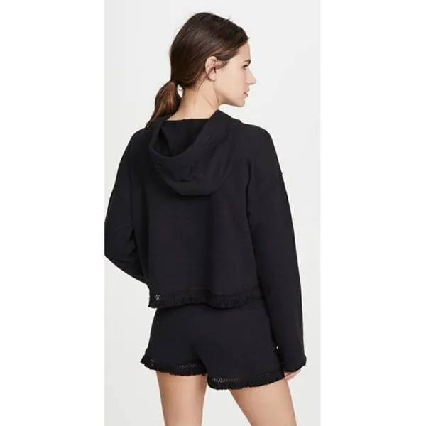 NWT Alala Tropez Black Cropped Hoodie Sweatshirt - Image 4