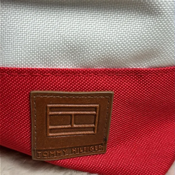 Tommy Hilfiger Red and White Large Tote Bag - Image 9