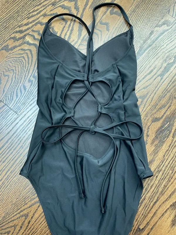 Aerie Black Full Coverage One Piece Swimsuit - Image 3