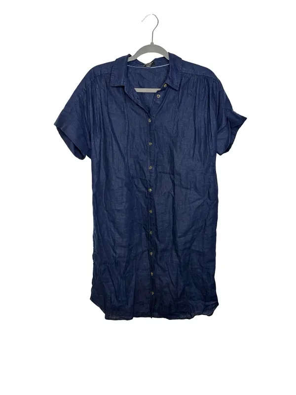 💙✨‎ J.Crew Baird McNutt Irish Linen Navy Shirt Dress Small ✨💙 - Image 2
