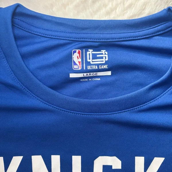 NBA Blue Knicks Basketball Long Sleeve Tee - Image 2