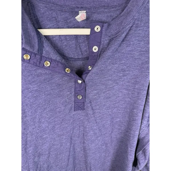 FP Movement Free People Shirt Womens Small Purple Long Sleeve Henley Tunic Boho - Image 2