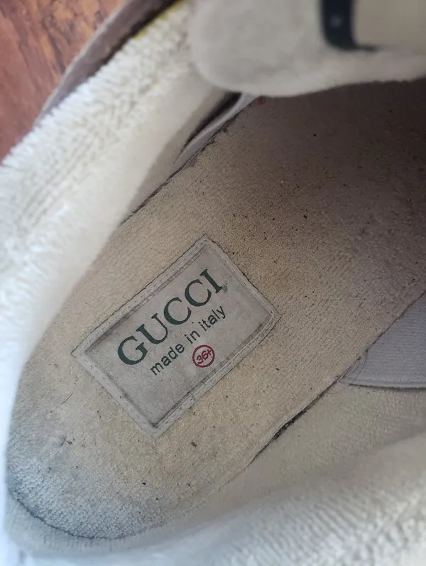 GUCCI Suede Calfskin Tejus Printed Womens Ultrapace Sneakers Size 36.5 Designer - Image 4