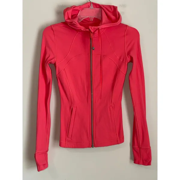 Lululemon Hooded Define Jacket Womens 2 Pink Luon Full Zip Activewear - Image 2