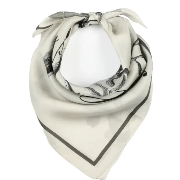 Brand New AllSaints Sanibal Placement Bandana 100% Silk Chalk White - Image 4