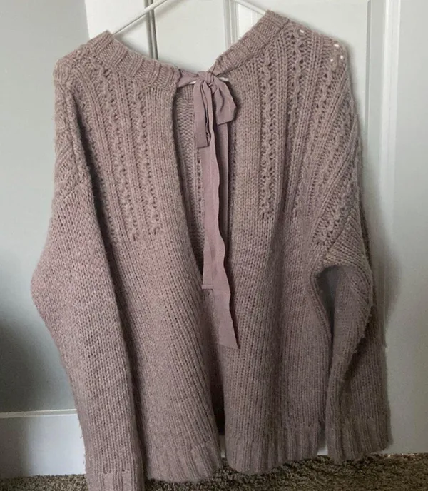 oversized tie back sweater - Image 2