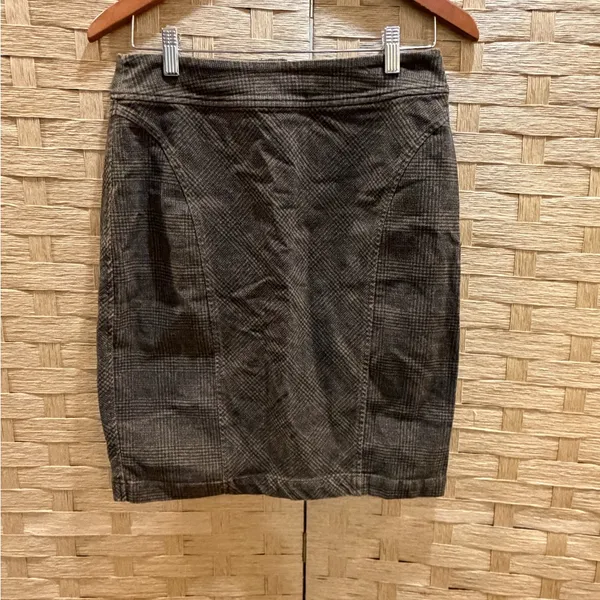 Peruvian Connection Plaid Structured Skirt size 4 Office Siren Quiet Luxury EUC - Image 2