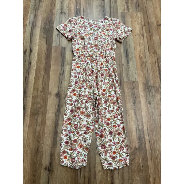 Old Navy Girls' Floral Jumpsuit - M (8) -‎ 61% Cotton, 33% Rayon, 6% Linen - Image 3