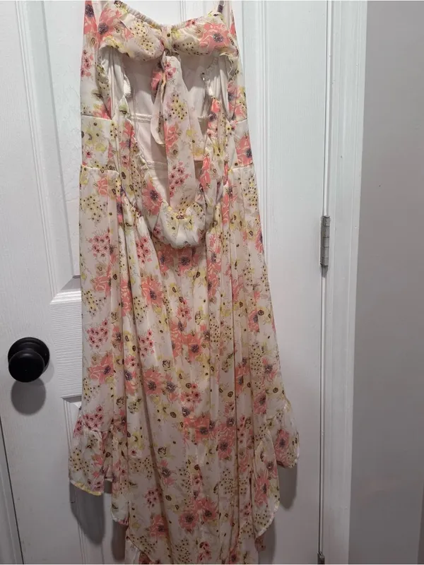 AS U WISH Floral Sundress Large Cottagecore Tie Back Cutout Midi Dress - Image 8