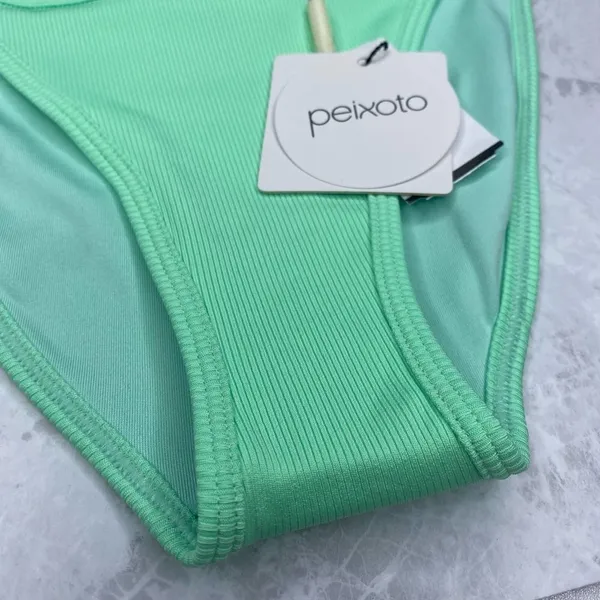 Peixoto Tinga Triangle Cheeky Bikini Bottom Thin Side Straps Mint Rib XS - Image 4
