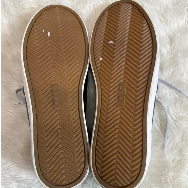 D.A.T.E.‎ Curve Sneakers 7 Black Leather Glitter Snake Print Platform Shoes - Image 3