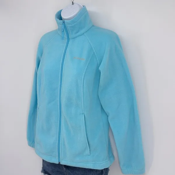 Columbia Fleece Jacket‎ Full Zip Aqua Blue Womens Size S Winter Outerwear Warm - Image 2