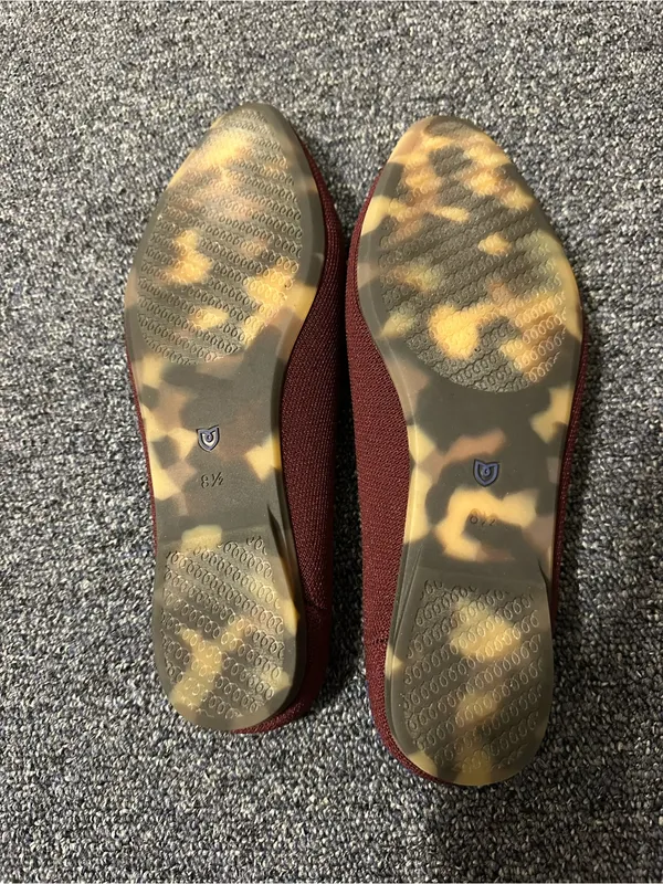 Rothy's Wine Red Knit Slip-On Flats with Leopard Insole - Image 3