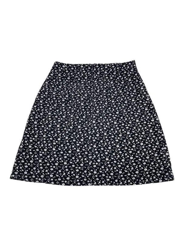 John Galt Brandy Melville Cara Mini Skirt Black White Floral Print One Size Y2K - Image 2