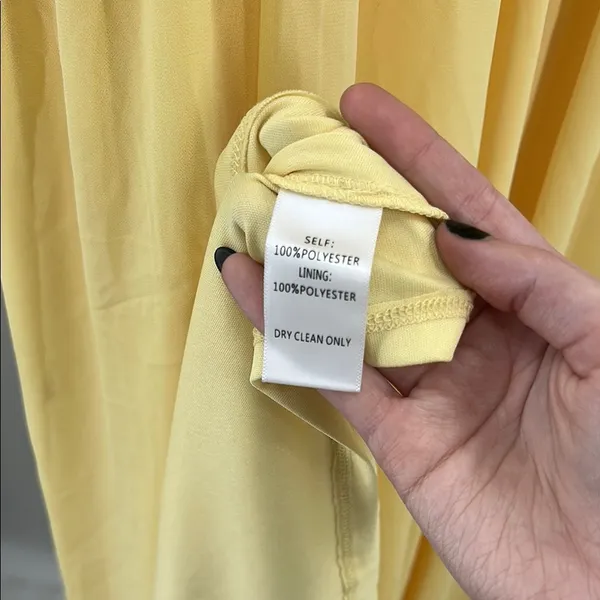 Moonlight Serenade Yellow Strapless slit Maxi Dress S formal bridesmaid party - Image 5