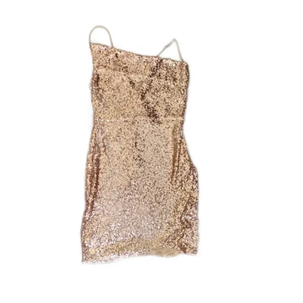 NWT ONE‎ AND ONLY COLLECTIVE lined sequin detail mini dress in blush - Image 2