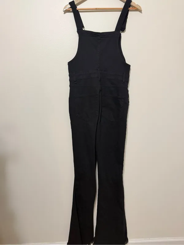 Show Me Your Mumu Berkeley Bell Overalls Size Medium Black Western Cowgirl Boho - Image 7