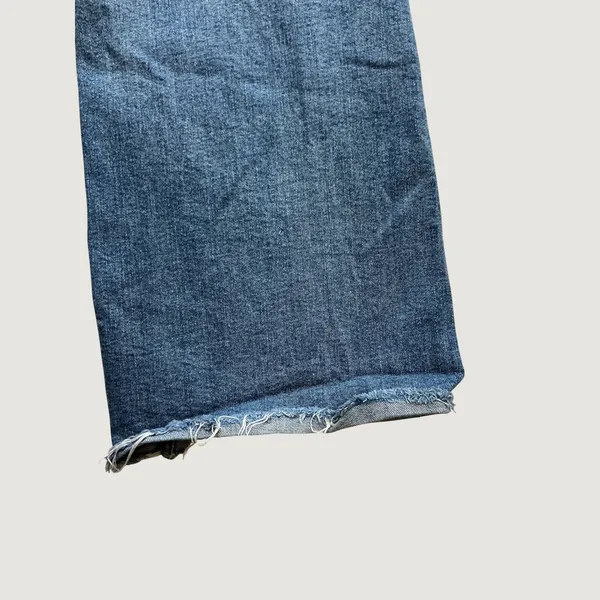 Zara The Marine Straight High Rise Wide Leg Raw Hem Blue Jeans Womens Size 2 - Image 8