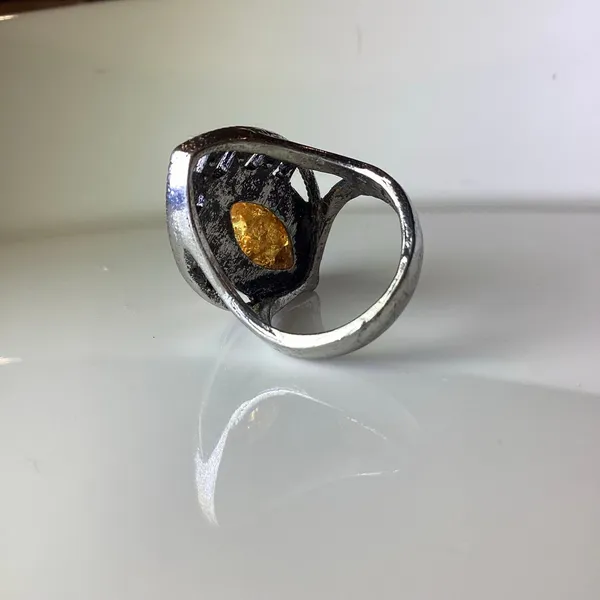 Vintage Style Cocktail Ring Silver - Image 4