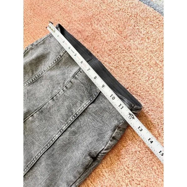 Forever 21 Premium High Rise Flare Jeans Gray Acid Wash Stretch Pull On Pants S - Image 4