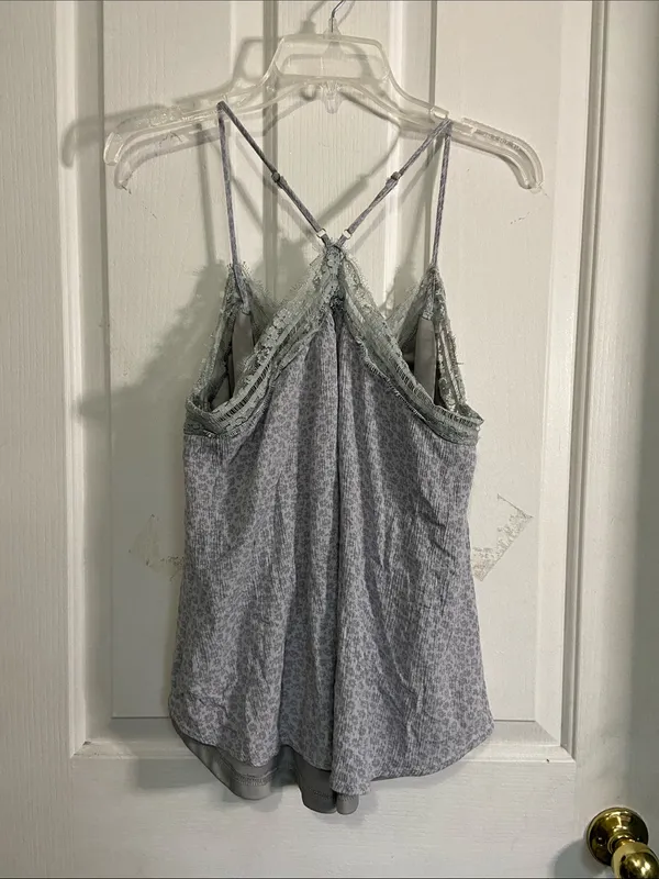 white birch Grey Lace-Trim Floral Cami - Image 4