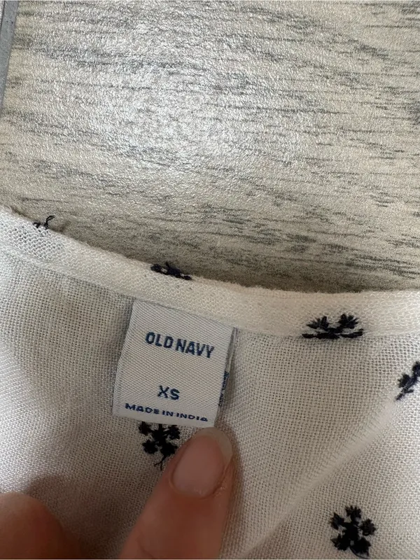 Old Navy White Black Floral Embroidered Boho Mini Dress XS - Image 3