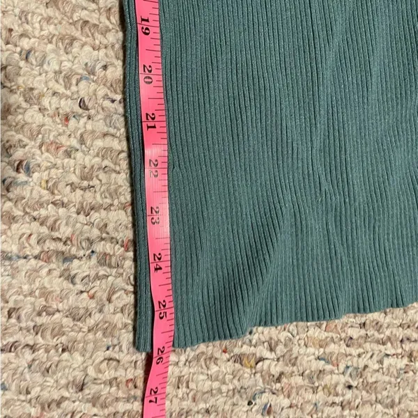 Abercrombie & Fitch Ribbed Crossover Waist Wide Leg Pant Teal- Size XS/S - Image 6