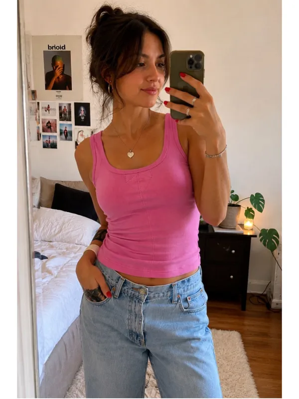 We‎ The Free by Free People Hummingbird Tank in bright pink, size XS. - Image 4