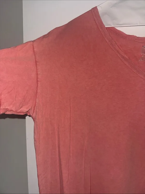Real Soft Aerie Relaxed V-Neck Short Sleeve Oversized Tee in Coral - Image 3