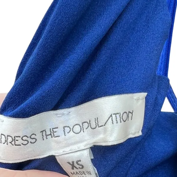 Dress the Population Cora Strappy Shoulder Sheath Dress Mini Cobalt Blue Size XS - Image 10