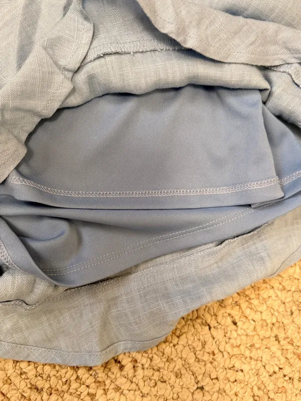 Altar’d State NWT Blue Linen Blend Ruffle Wrap Skort Shorts Medium‎ - Image 5