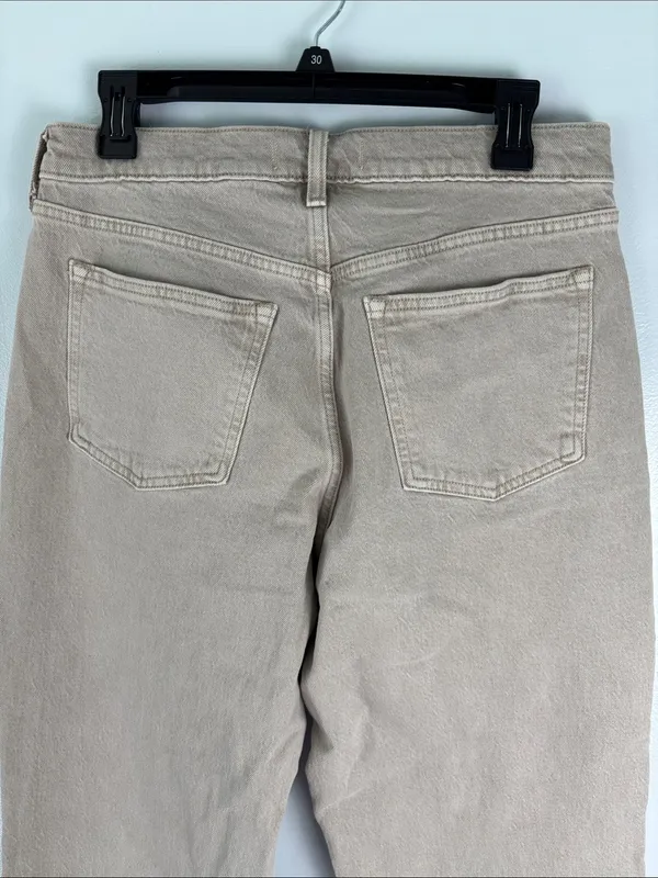 NWT Abercrombie & Fitch Curve Love Low Rise Baggy Jean Cream Color Sz 28/6 Tall - Image 6