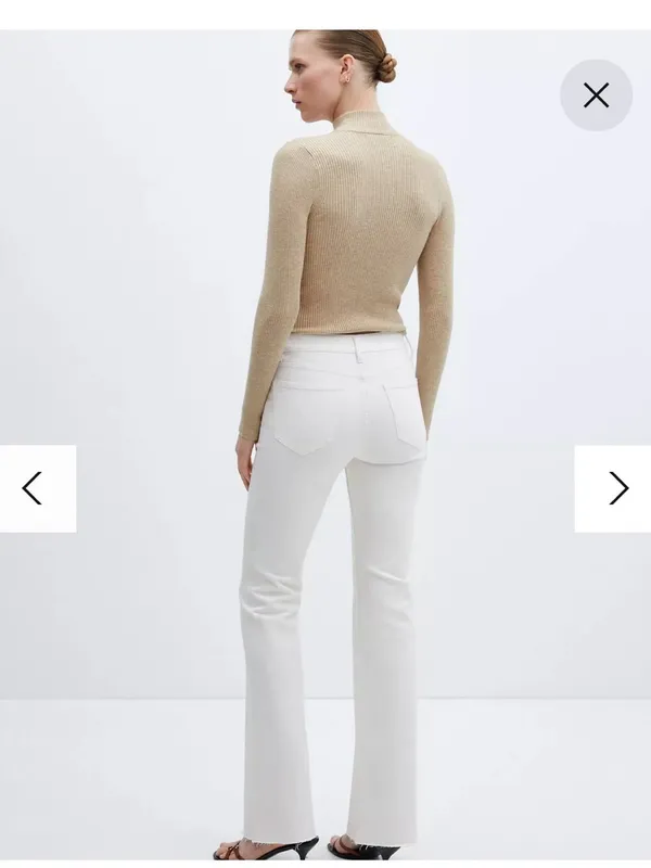Mango White High-Rise Fiona Flare Leg Jeans Sz 8 - Image 2