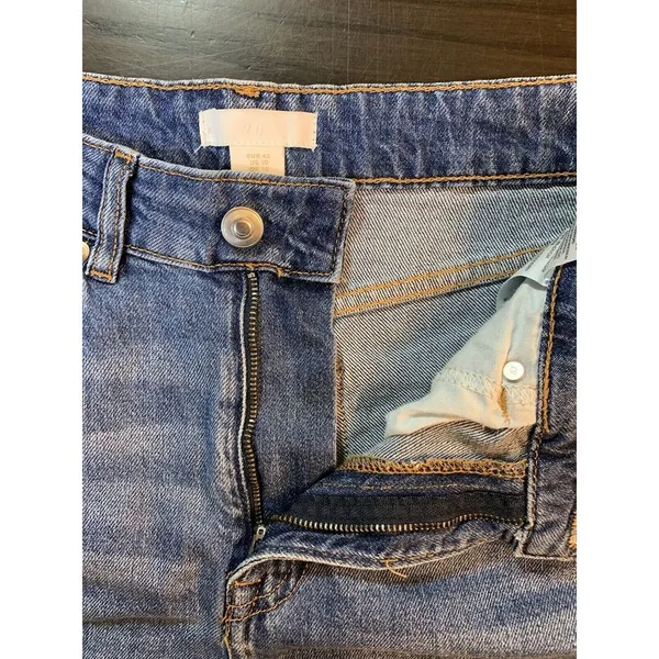H&M Regular Waist Jean Shorts‎ Womens 10 Medium Wash Denim Festival DIY Cut Off - Image 5