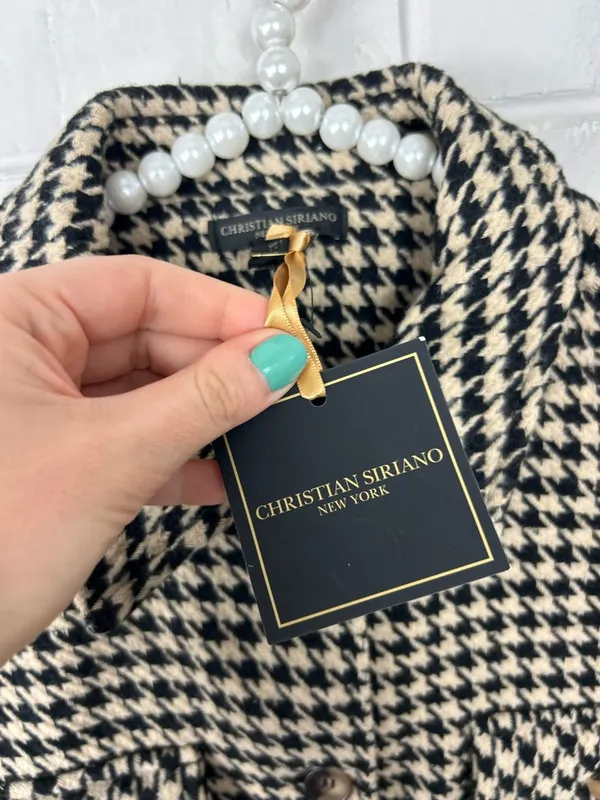 NWT Christian Siriano Houndstooth Knit Jacket Size L - Image 6