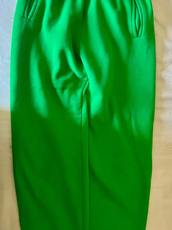 Women’s Green and Brown Elastic Waist Sweatpants - Image 2