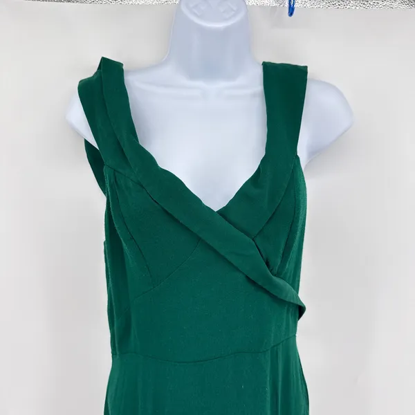 Reformation Emerald Green Reford Off The Shoulder Slit Maxi Dress Size 10 - Image 4