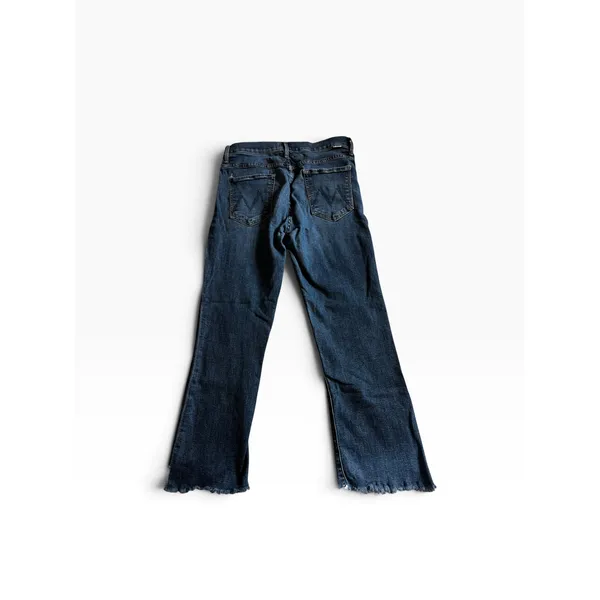 Mother Flare Jeans 31 Blue Frayed Raw Hem High Rise Boho Casual - Image 3