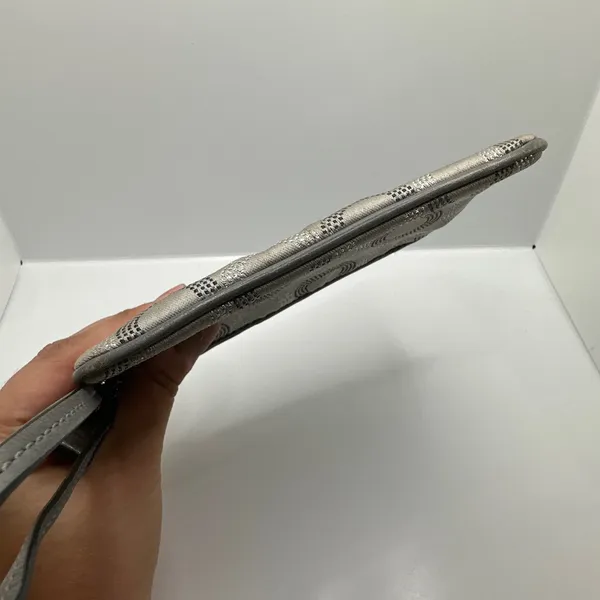 COACH Gray Silver Signature Canvas Wristlet - Image 3