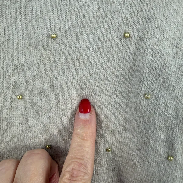 Banana Republic Sz L Sweater Filpucci Merino Wool‎ Cashmere Yarn Beaded Pullover - Image 6