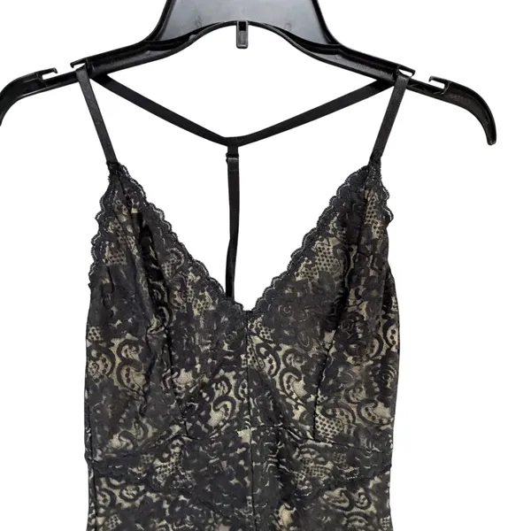 Lulus Dance For You Lace Bodysuit Women S Black Beige Plunging Coquette Romantic - Image 7