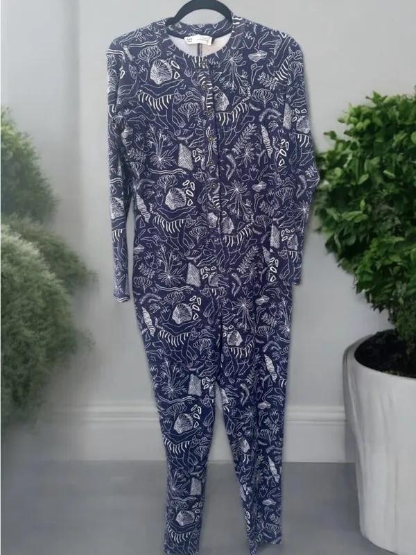 Anthropologie Adele Prost Fern Lounge Jumpsuit Medium - Image 3