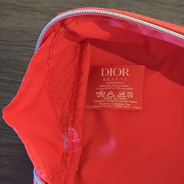 Christian Dior Coral Canvas Cosmetic Vanity Case Travel Jewelry Makeup Organizer - Image 6