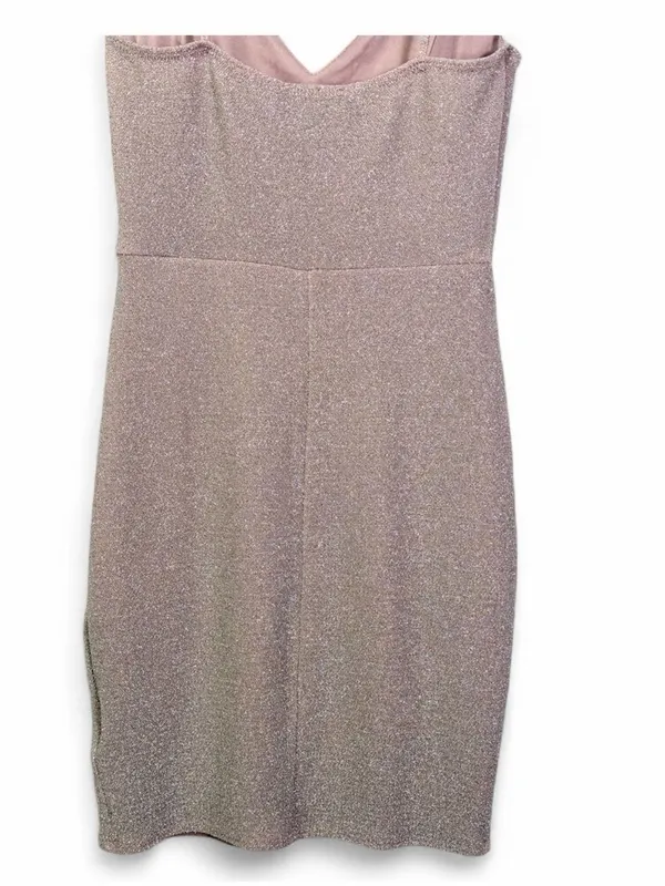 LULUS Women’s Forever Your Girl Metallic Blush Pink Bodycon Mini Dress Size M - Image 13