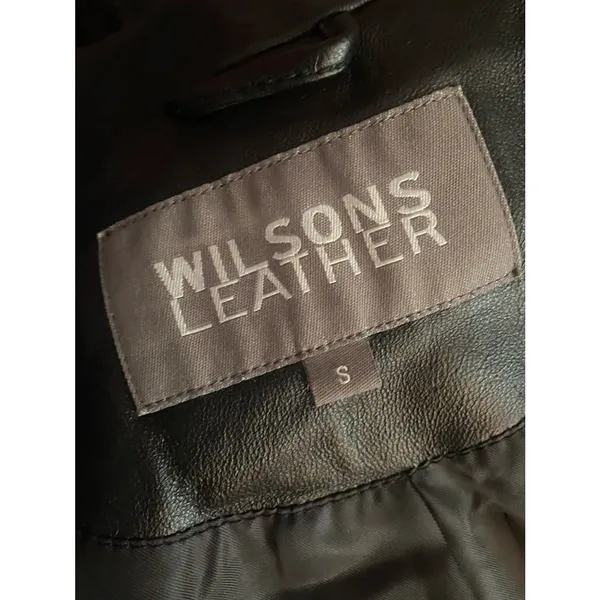 Wilson Black Leather Stand-Collar Zip Moto Grunge Sleaze Fitted Jacket S - Image 7