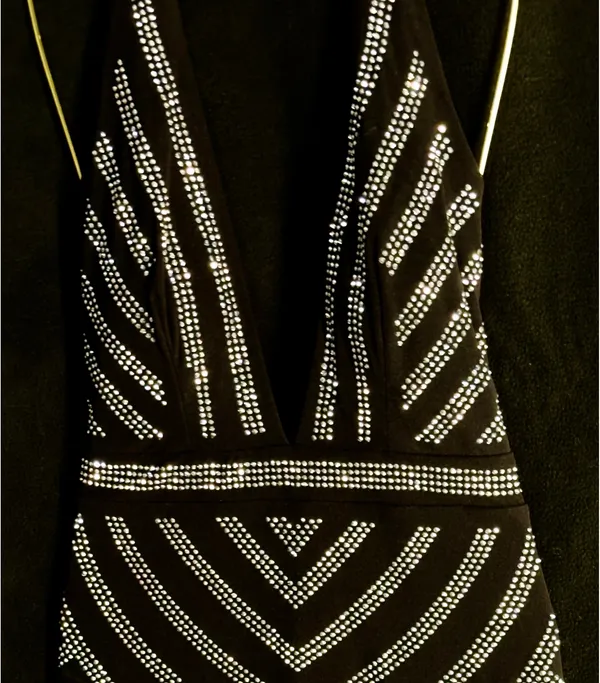 Boutique Black and Silver rhinestone mini dress - Image 3
