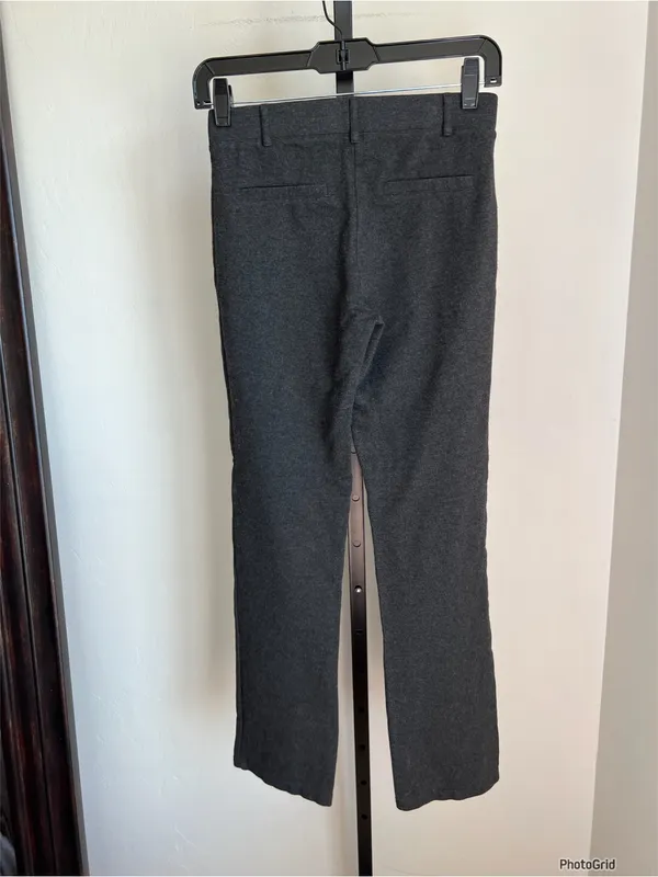 Betabrand Classic Dress Pant Yoga Pant | Straight Charcoal Grey Pants XS petite - Image 3